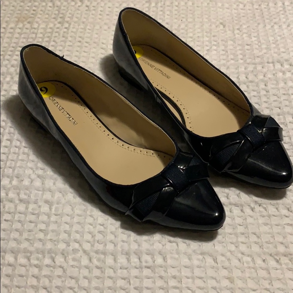 Navy patent leather flats
